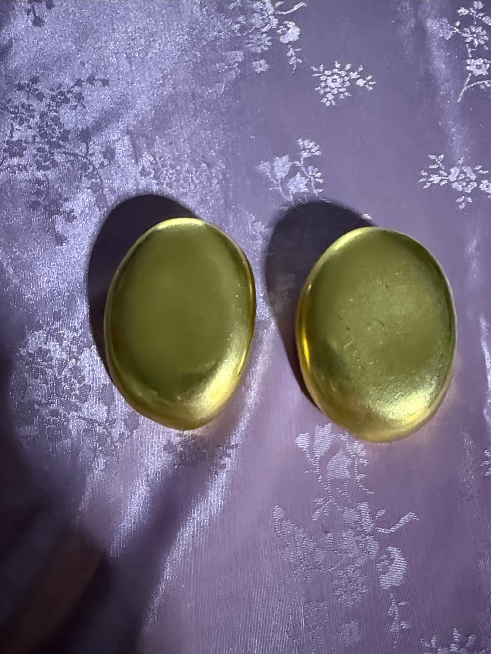 Ginormous Gold Tone Oval Clip Earrings - Shiny Gold Finish